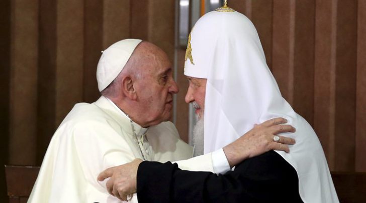Pope Francis And Russian Orthodox Patriarch Kirill Hug Each Other After 